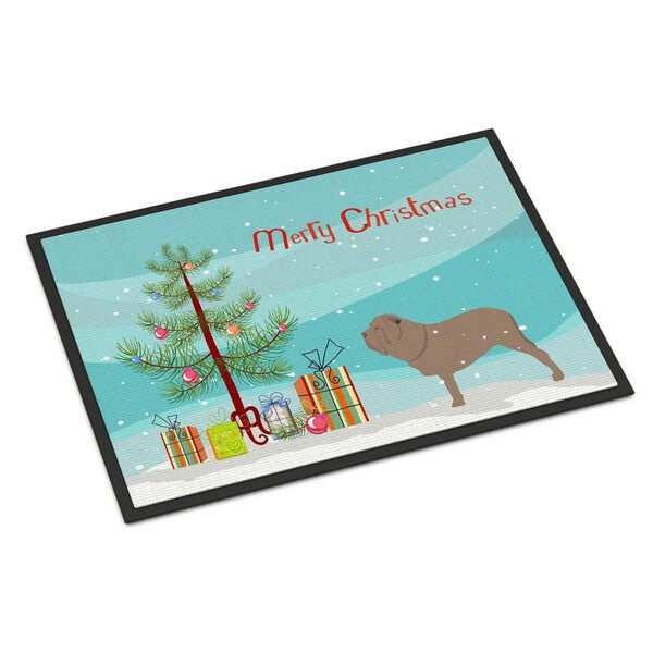 Carolines Treasures Neapolitan Mastiff Merry Christmas Tree Indoor or Outdoor Mat 18x27 BB2983MAT - main